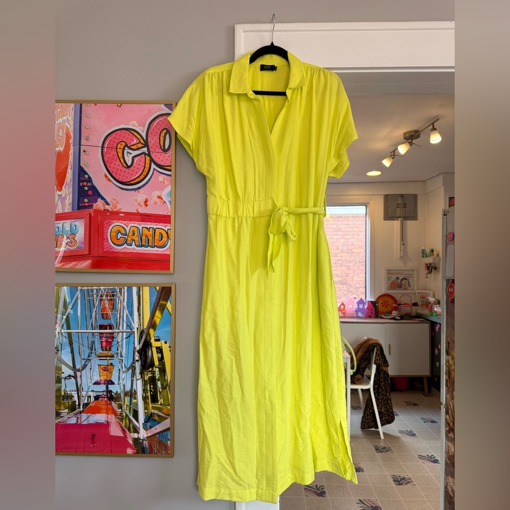 YEST Wrap Dress in Chartreuse - Size 10
